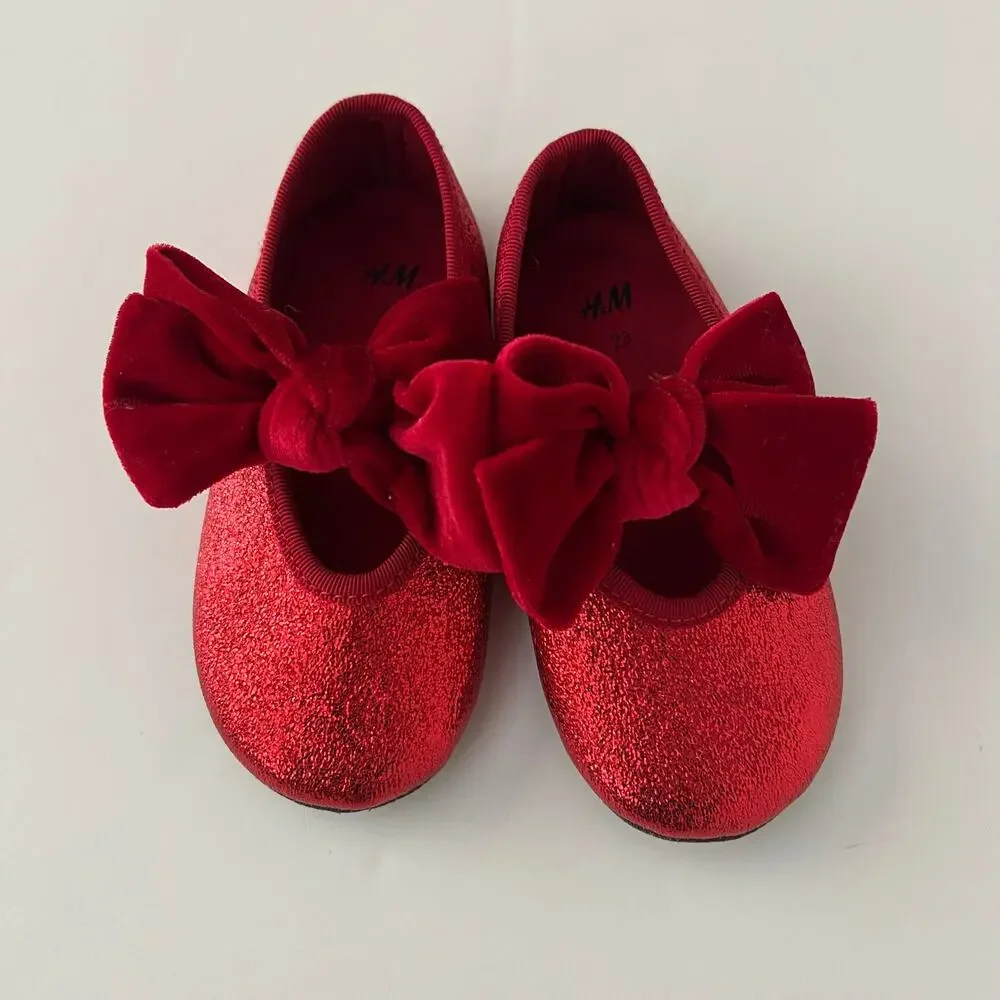 H&M red sparkly flats